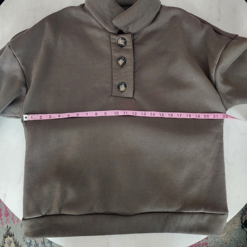SHEIN LUNE Polo Neck Drop Shoulder Sweatshirt XL - Picture 8 of 9